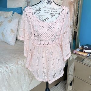 Beautiful Crochet Peach Blouse by “it’s pink”